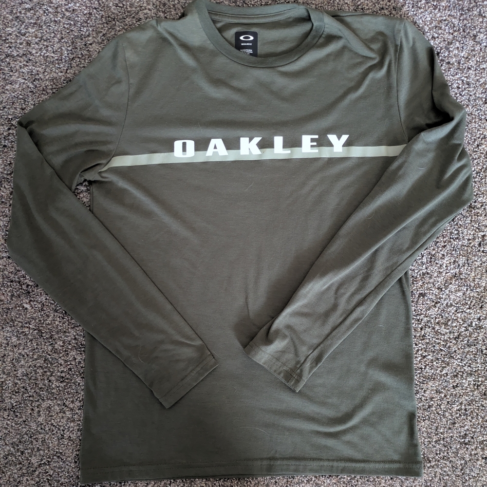 Oakley Green Long Sleeve Tee with Bold Logo